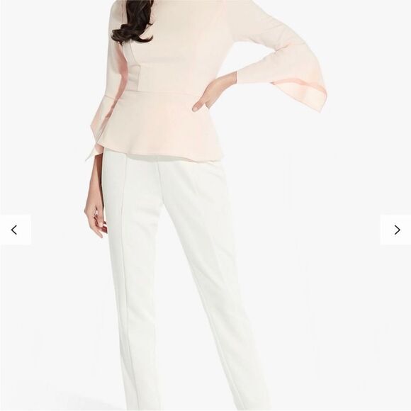Adrianna Papell NWT Crepe Peplum Top in Satin Blush Size 8 - Picture 5 of 5